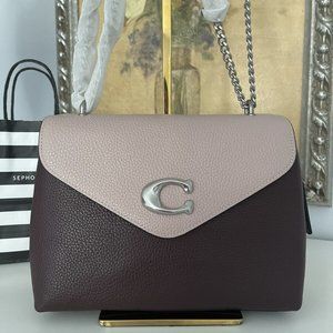 NWT Coach Colorblock Leather Tammie Shoulder Bag In Cranberry